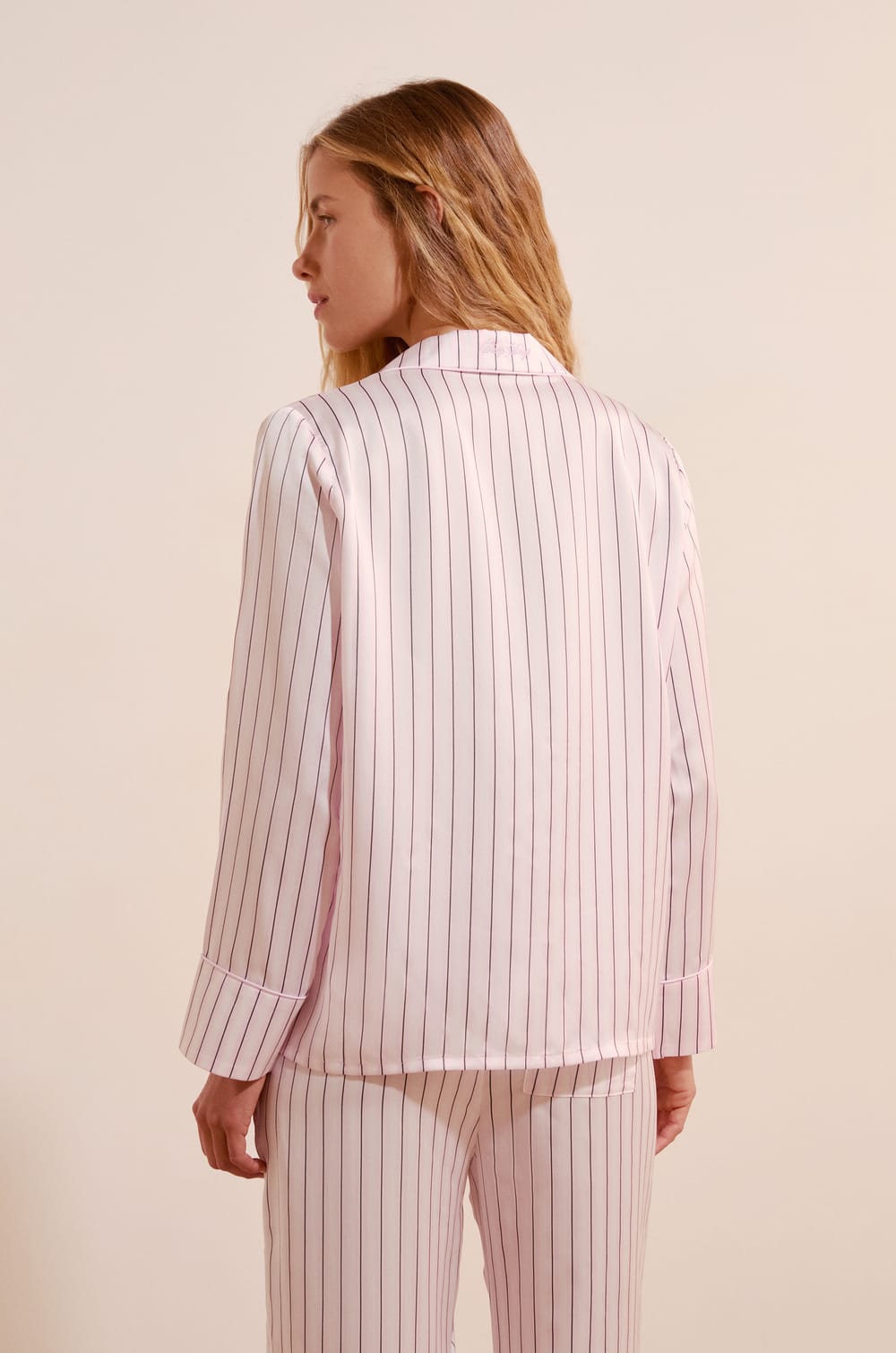 Chemise de pyjama &agrave; rayures;${refinementColor}