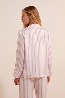 Chemise de pyjama &agrave; rayures;${refinementColor}