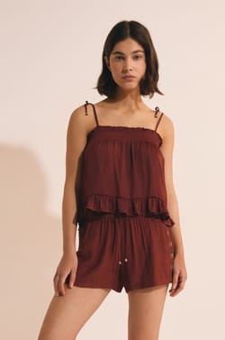 Pantal&oacute;n corto de pijama con cintura el&aacute;stica;${refinementColor}