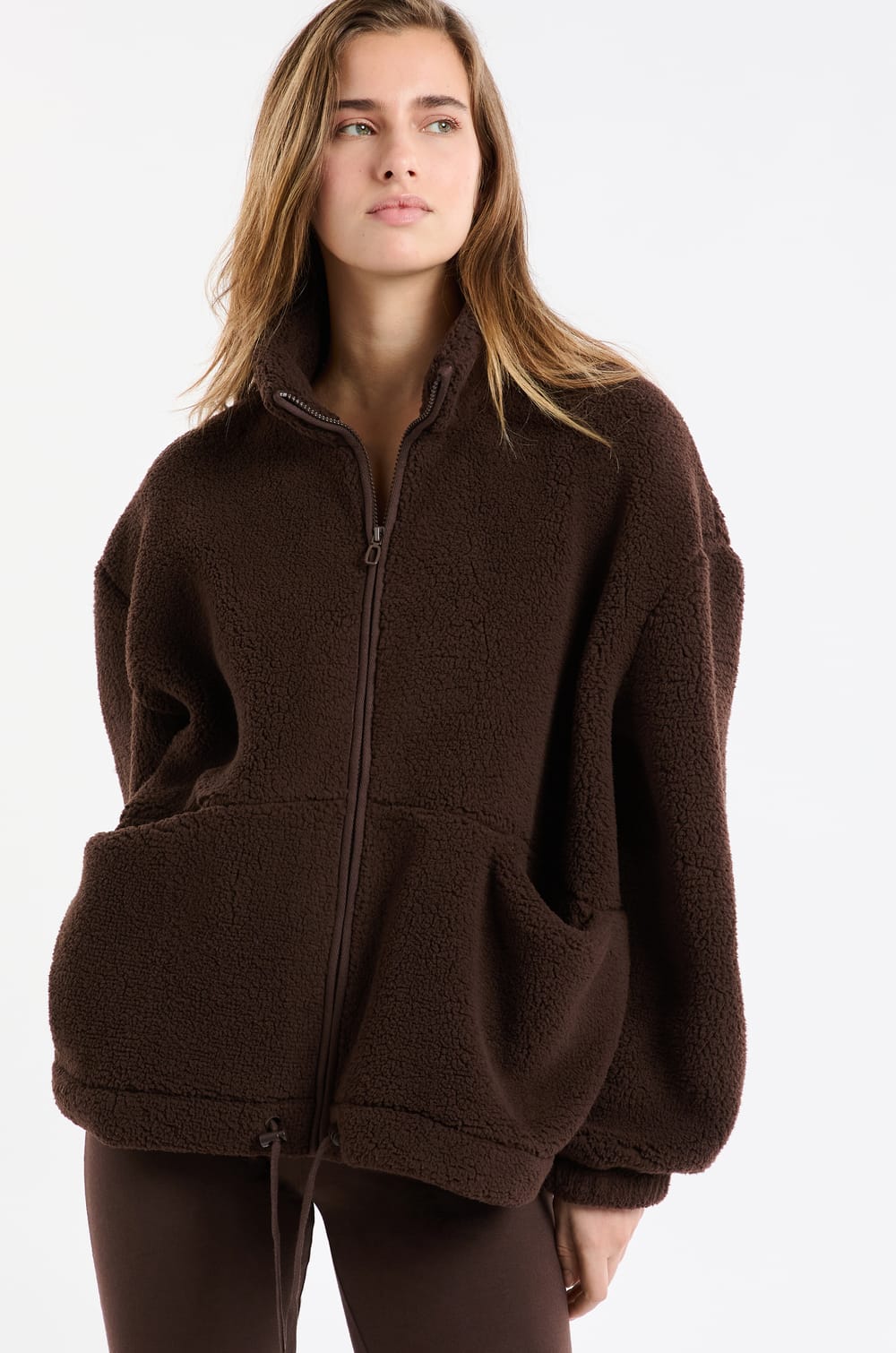 Jacke mit Stehkragen und Kordelzug;${refinementColor}