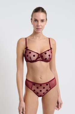 Bra No.9 - Balconette in flocked tulle;${refinementColor}