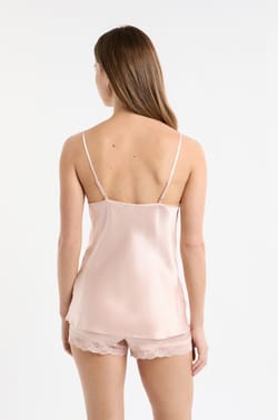 Silk Camisole with Lace Details;${refinementColor}