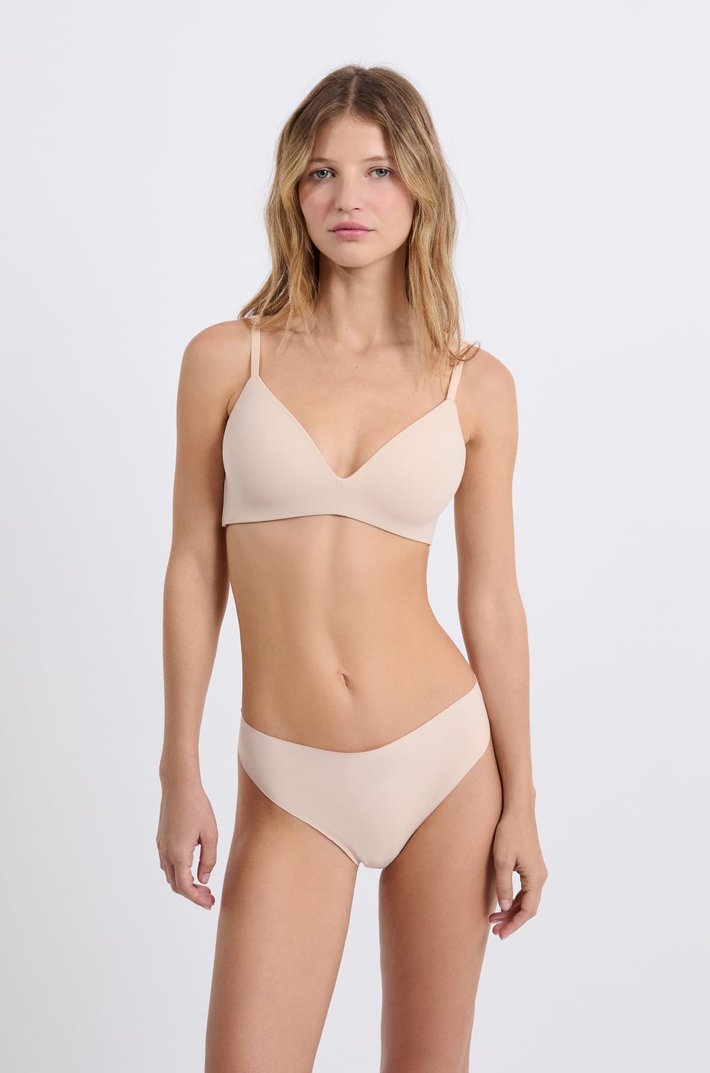 Lightly Lined Wireless Bra in Microfiber;${refinementColor}