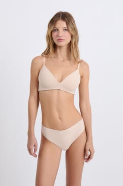 Lightly Lined Wireless Bra in Microfiber;${refinementColor}