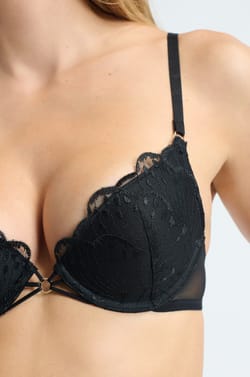Soutien-gorge N.2 - Le push-up plongeant en broderie;${refinementColor}