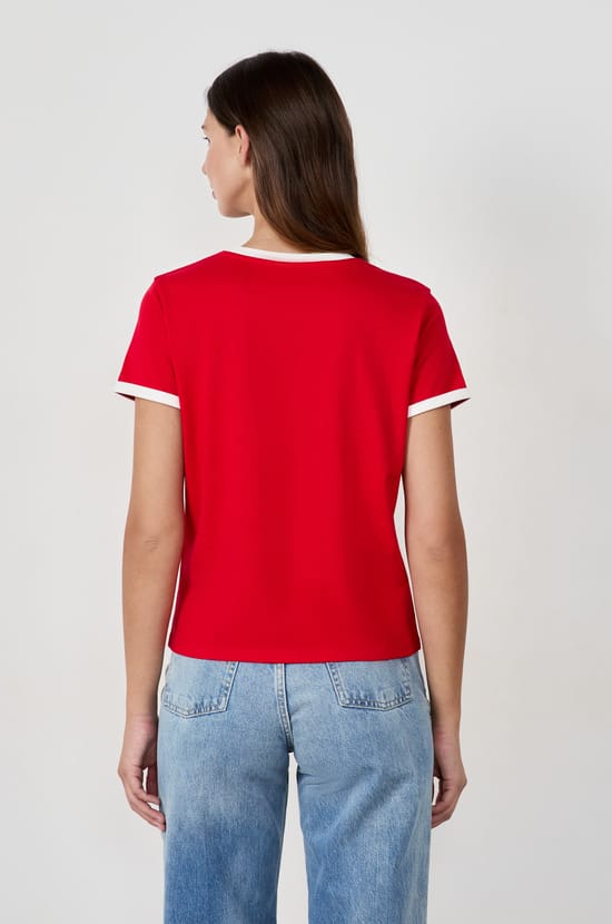 Short-sleeved T-shirt with "Chérie" print;${refinementColor}