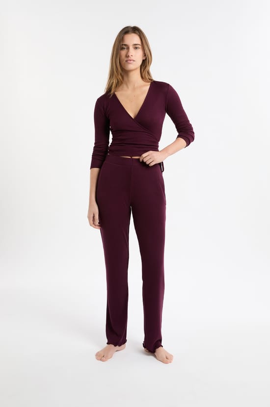 Straight Pyjama Trousers;${refinementColor}