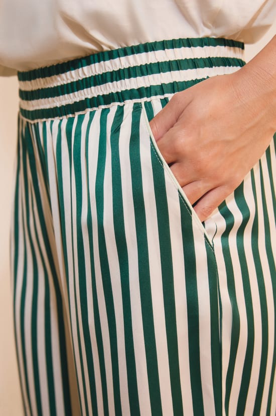Striped Satin Trousers;${refinementColor}