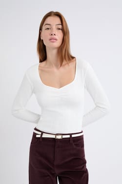 Camiseta de manga larga de punto el&aacute;stico de algod&oacute;n;${refinementColor}