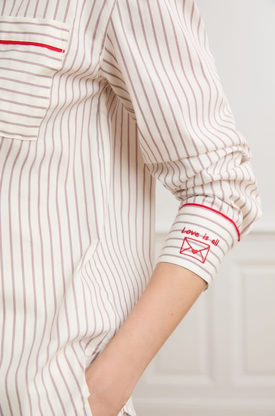 Chemise &agrave; rayures avec coton;${refinementColor}