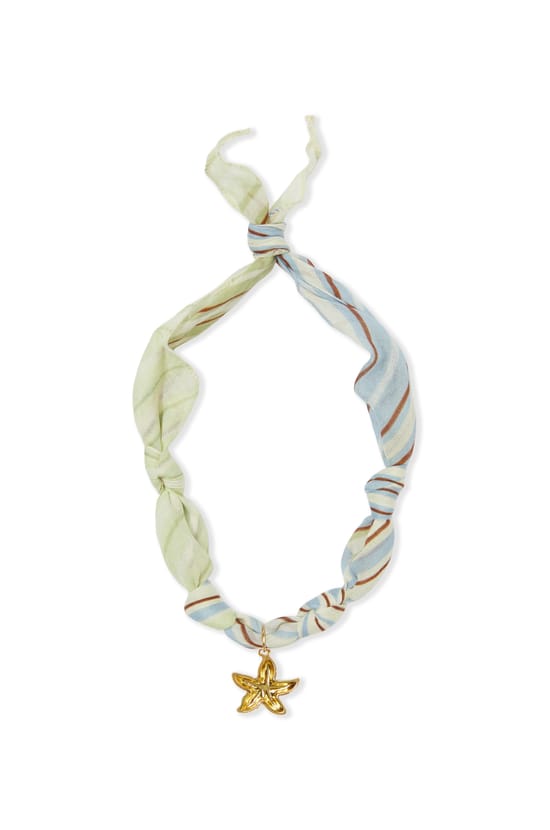 Cotton Scarf with Charms;${refinementColor}