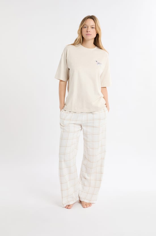 Cotton T-shirt "Life is better with a dog" with dalmatian embroidery;${refinementColor}