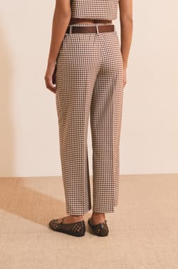 Pantalon &agrave; carreaux;${refinementColor}