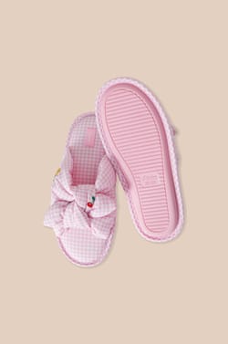 Cotton Slippers with Bow;${refinementColor}