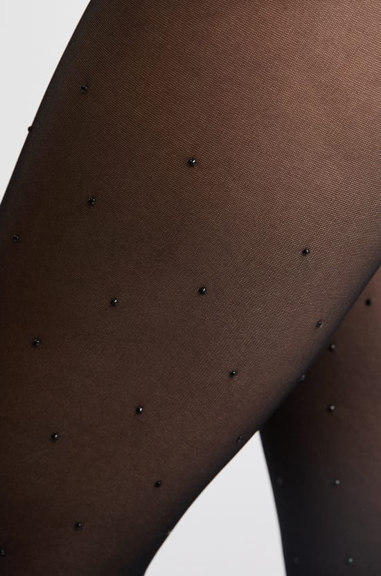 Collant semi-opaque avec perles;${refinementColor}