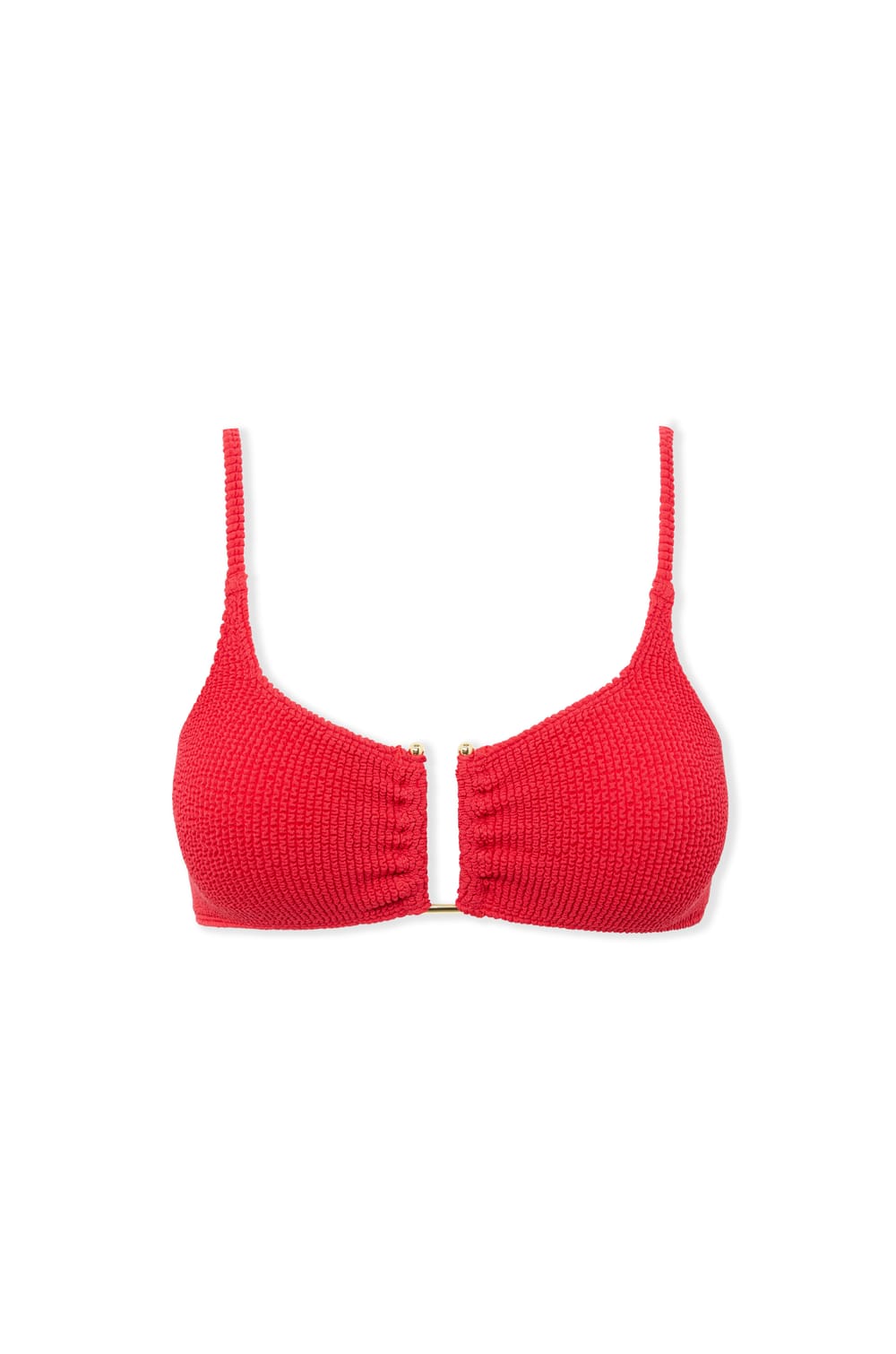 Bikini Top Stretchy Bralette with Metal Jewellery Detail;${refinementColor}