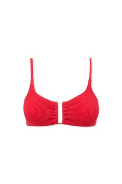 Bikini Top Stretchy Bralette with Metal Jewellery Detail;${refinementColor}