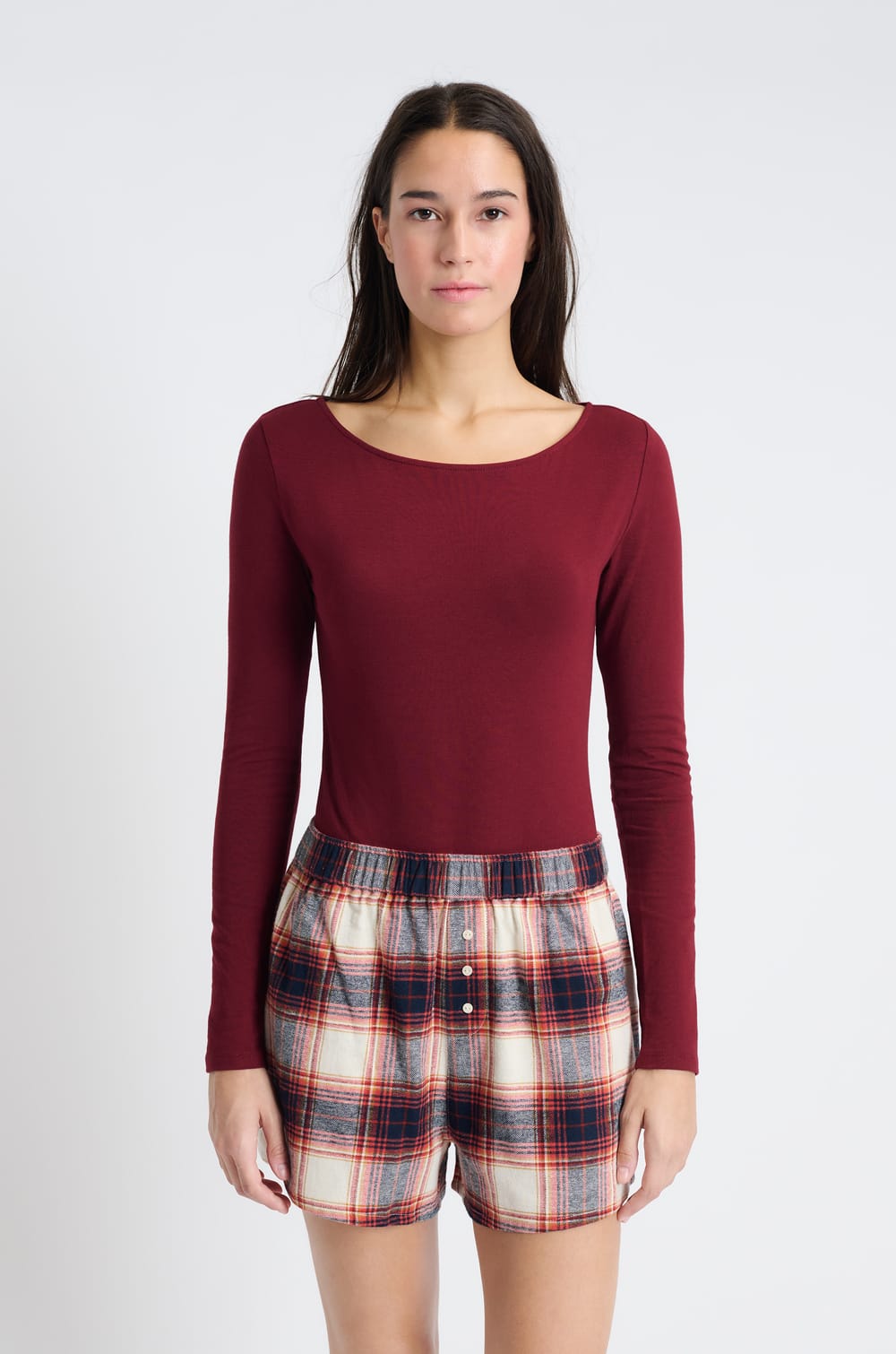 Short de pyjama à carreaux;${refinementColor}