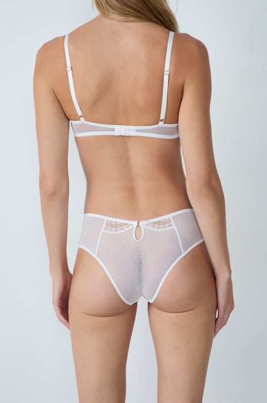 Iridescent Effect Embroidered Boyshort;${refinementColor}