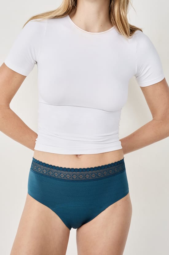 Shorty menstruel en coton - Flux abondant;${refinementColor}