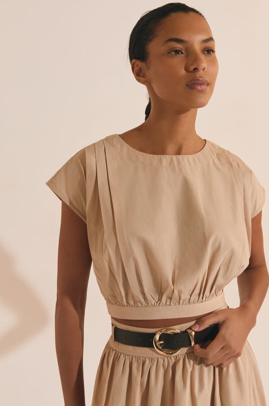 Top court en coton;${refinementColor}