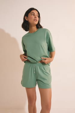 T-shirt de pyjama manches courtes en coton;${refinementColor}