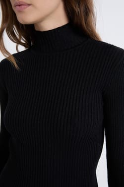 Iridescent Knit Sweater With High Collar;${refinementColor}