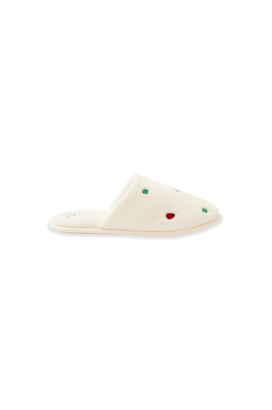 Chaussons mules &agrave; pois;${refinementColor}