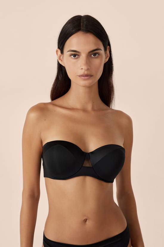 Soutien-gorge bandeau coques fines bretelles amovibles;${refinementColor}