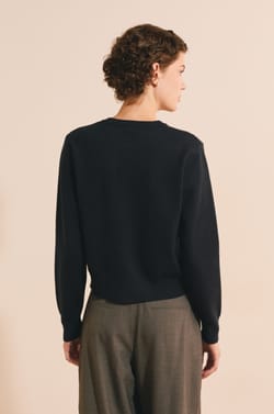Cardigan col rond en maille;${refinementColor}