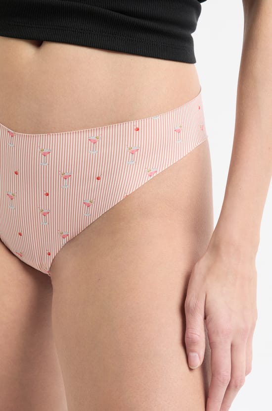 Tanga aus nahtloser Mikrofaser mit Motiven;${refinementColor}