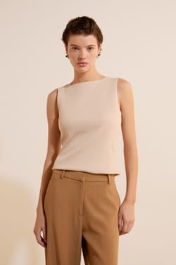 T-shirt sans manches en coton;${refinementColor}