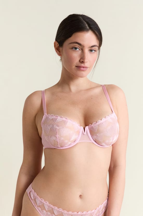 Bra N.9 - Balconette with Heart Embroidery;${refinementColor}