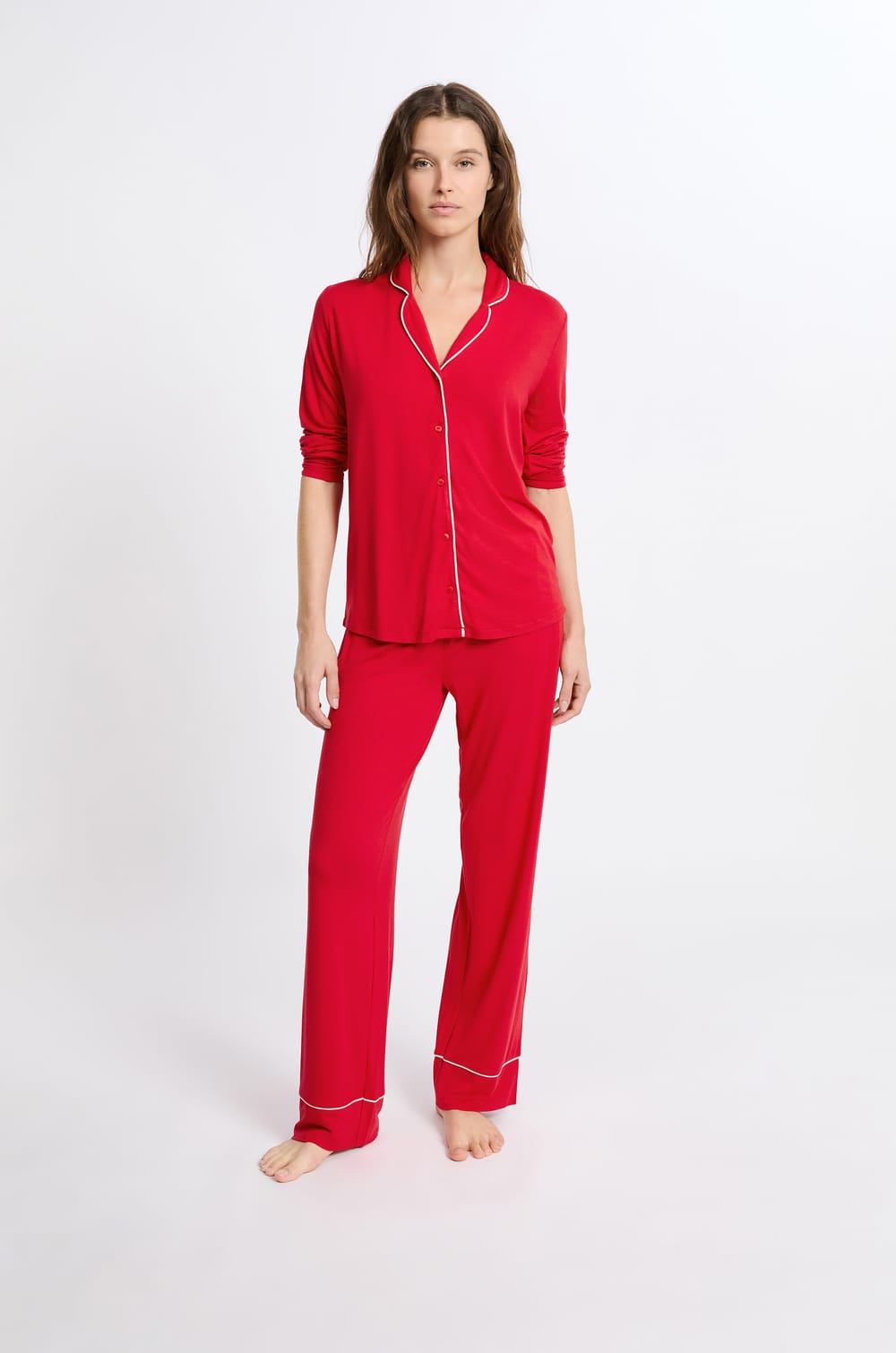 2-Piece Long-Sleeved Pajama Sets;${refinementColor}