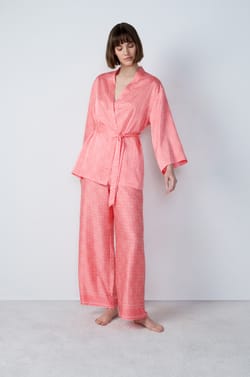3-Piece Patterned Satin Pajamas;${refinementColor}