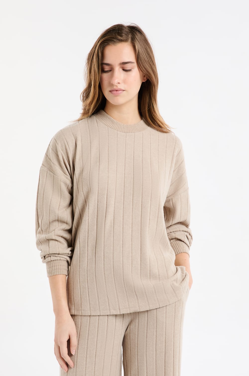 Round Neck Pyjama Sweatshirt;${refinementColor}
