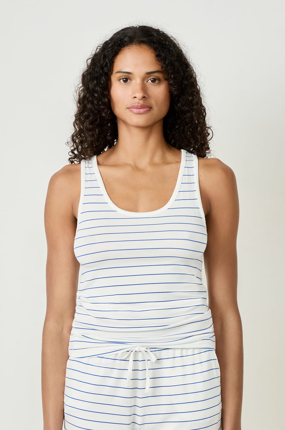 Gestreepte pyjama tanktop;${refinementColor}