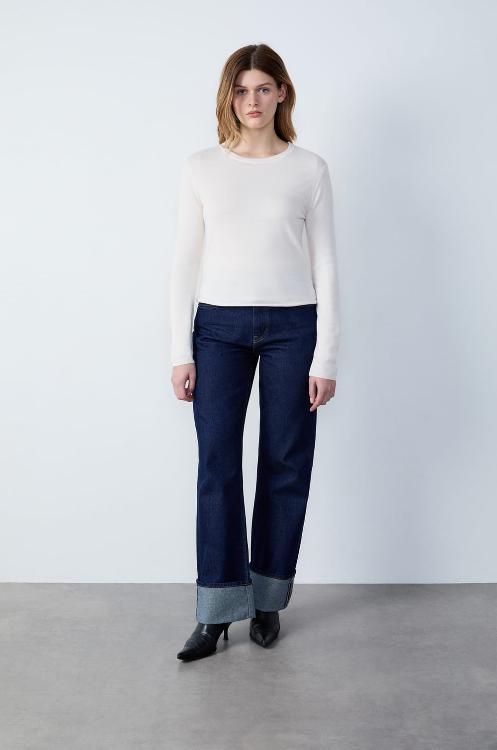 Pull fin avec laine;${refinementColor}