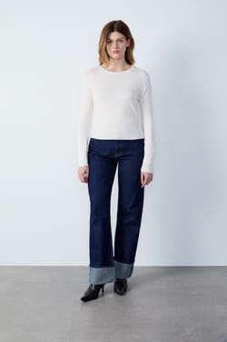 Pull fin avec laine;${refinementColor}