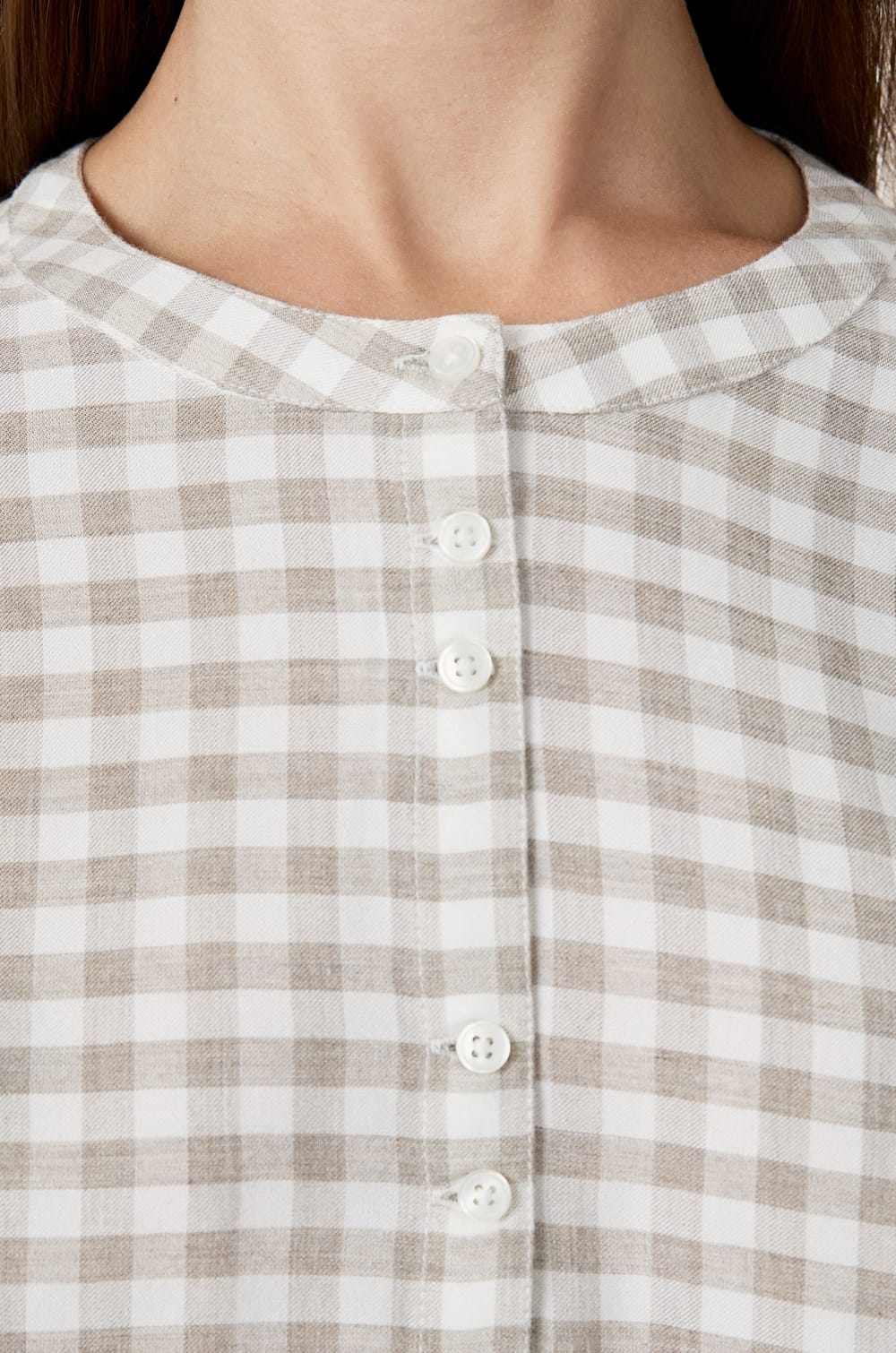 Camisa de manga larga a cuadros;${refinementColor}