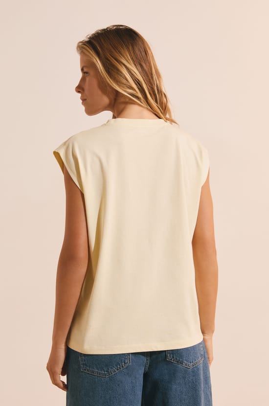 T-shirt sans manches avec inscription "amour" avec coton;${refinementColor}