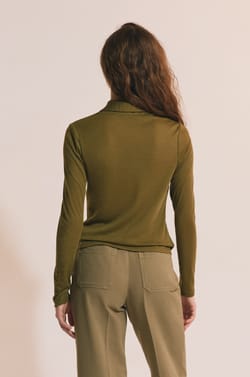 T-shirt manches longues col polo;${refinementColor}