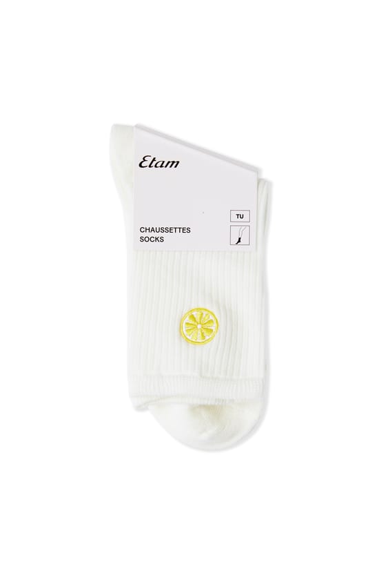 Ribbed Socks with Cotton Sun Pattern;${refinementColor}