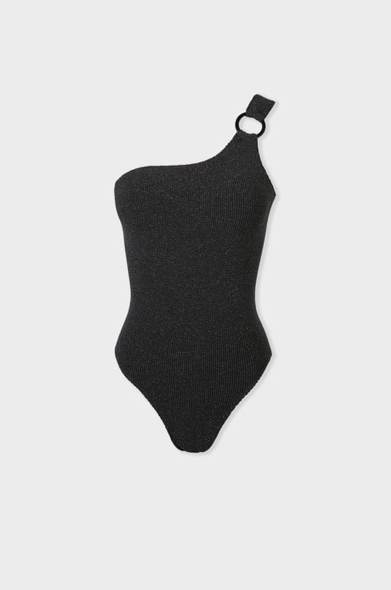 One-Piece Asymmetric Swimsuit in Stretch Material;${refinementColor}