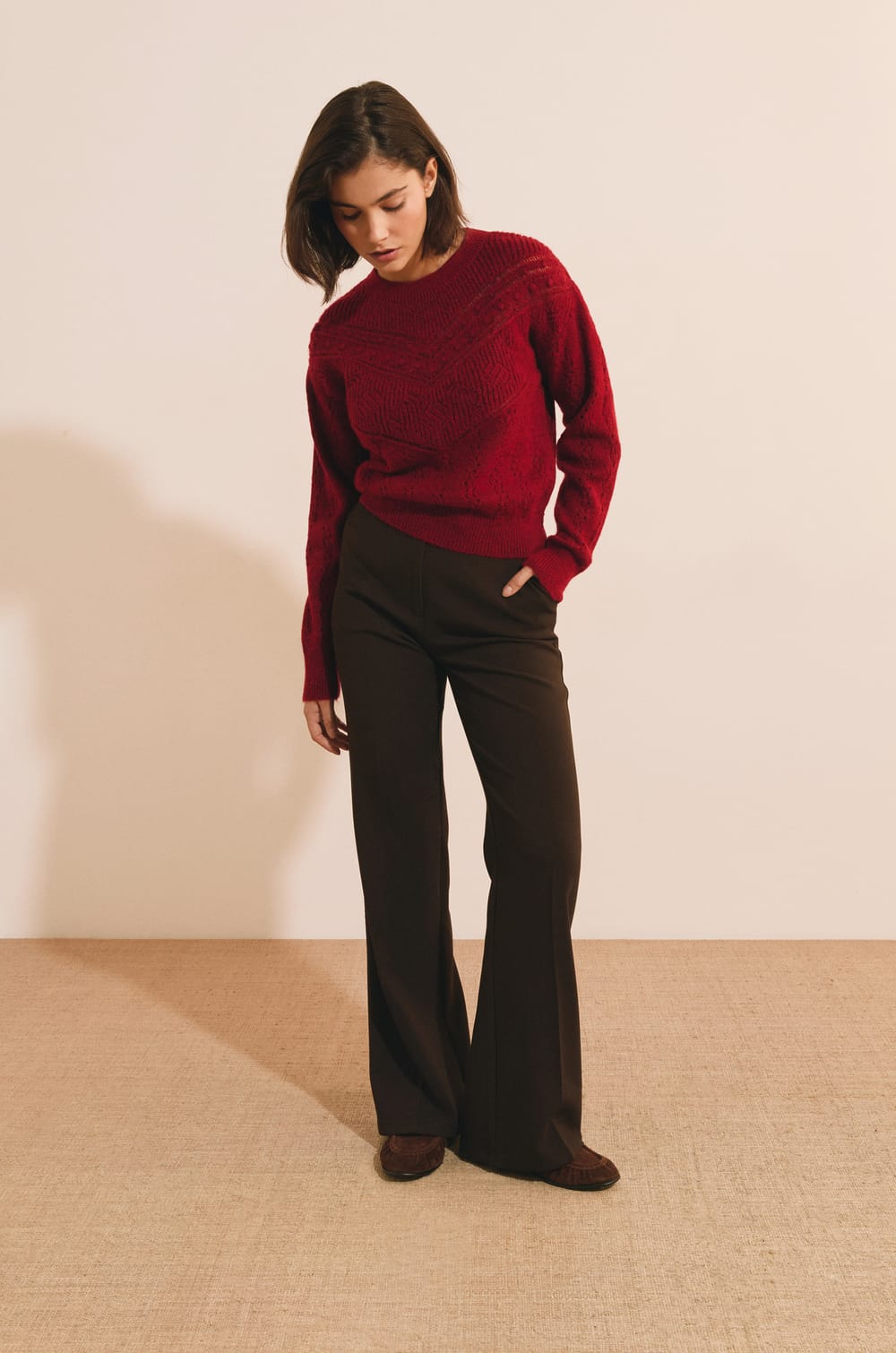 Pull manches longues en maille;${refinementColor}