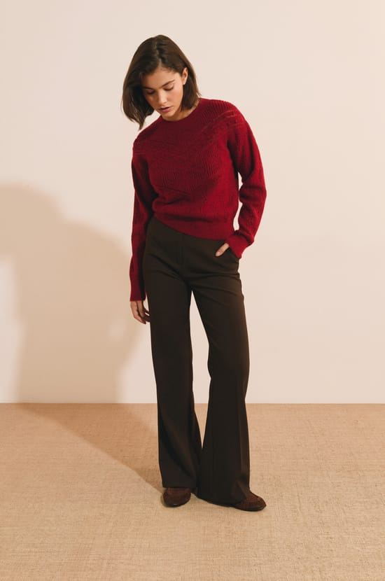 Pull manches longues en maille;${refinementColor}