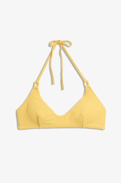 Textured Bikini Top Bralette with Ring Details;${refinementColor}