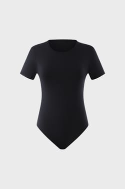 Short-sleeved microfibre bodysuit;${refinementColor}