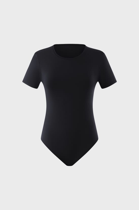 Short-sleeved microfibre bodysuit;${refinementColor}