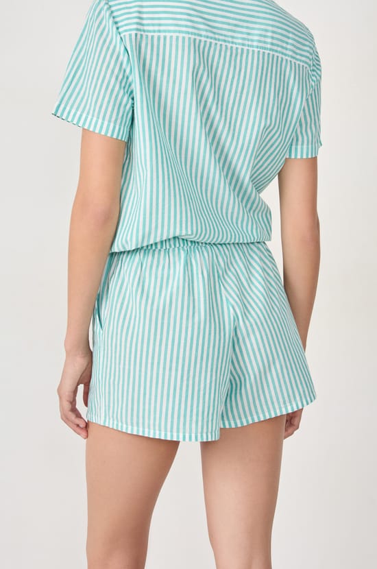 Striped cotton pyjama shorts;${refinementColor}